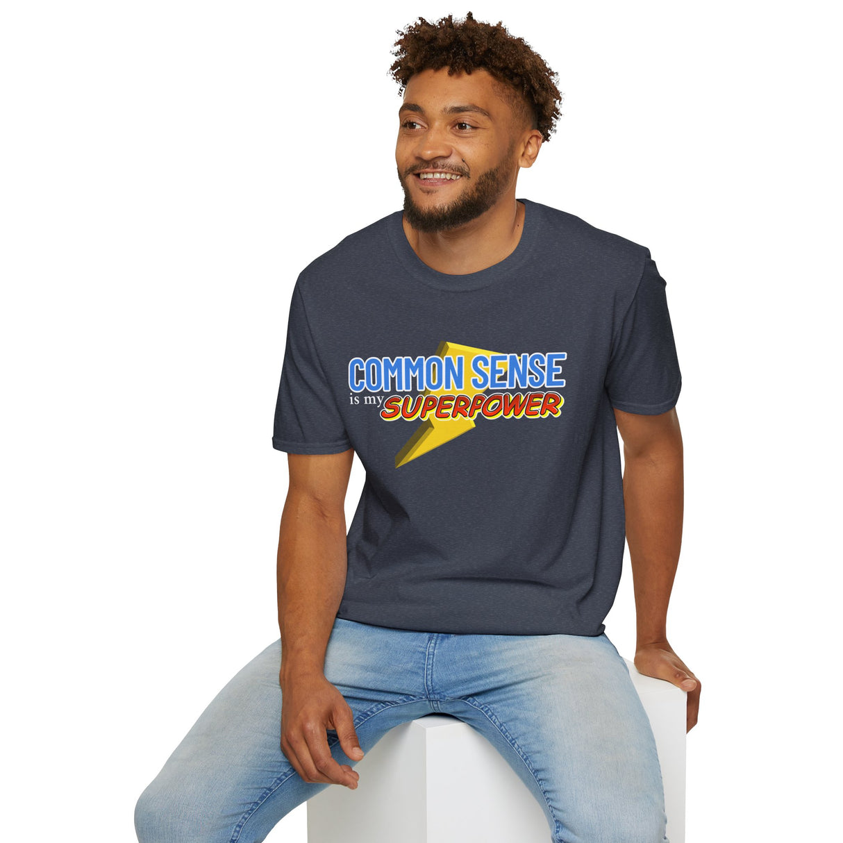 Common Sense is My Superpower T-Shirt, Funny Graphic Tee, Gift for Friends, Casual Wear, Unisex Softstyle Tee