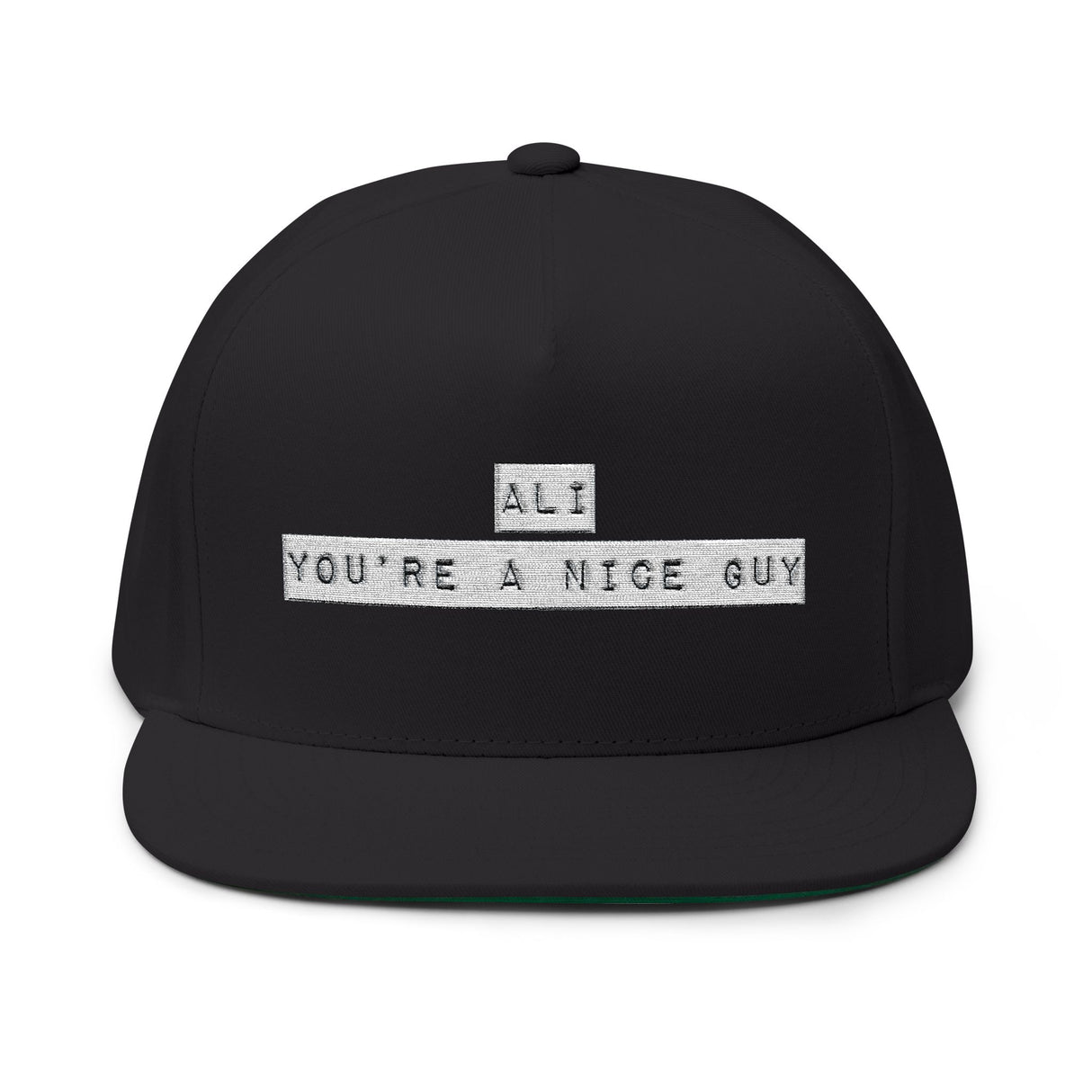 Ali You’re A Nice Guy Hat – Viral Embroidered Flat Bill Cap, Funny Meme Hat for Men & Women, Adjustable Streetwear Style, Trendy Gift Idea - WiseNuts Podcast