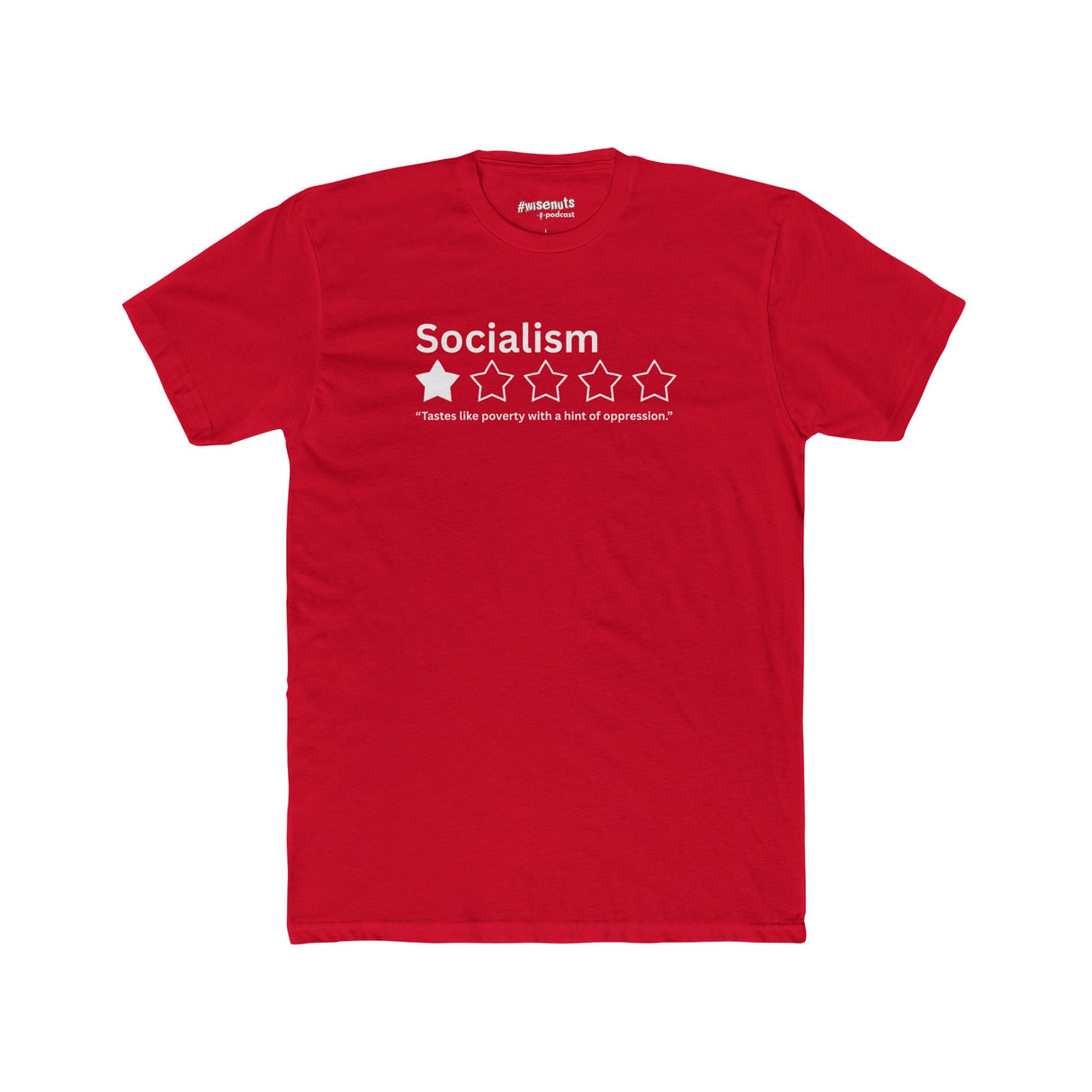 Socialism 1-Star T-Shirt – Tastes Like Poverty & Oppression - WiseNuts Podcast