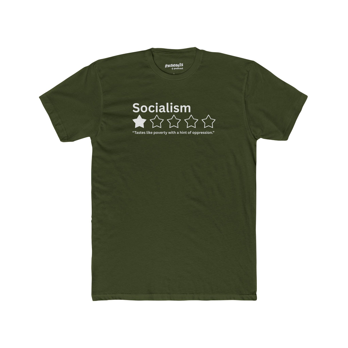 Socialism 1-Star T-Shirt – Tastes Like Poverty & Oppression - WiseNuts Podcast