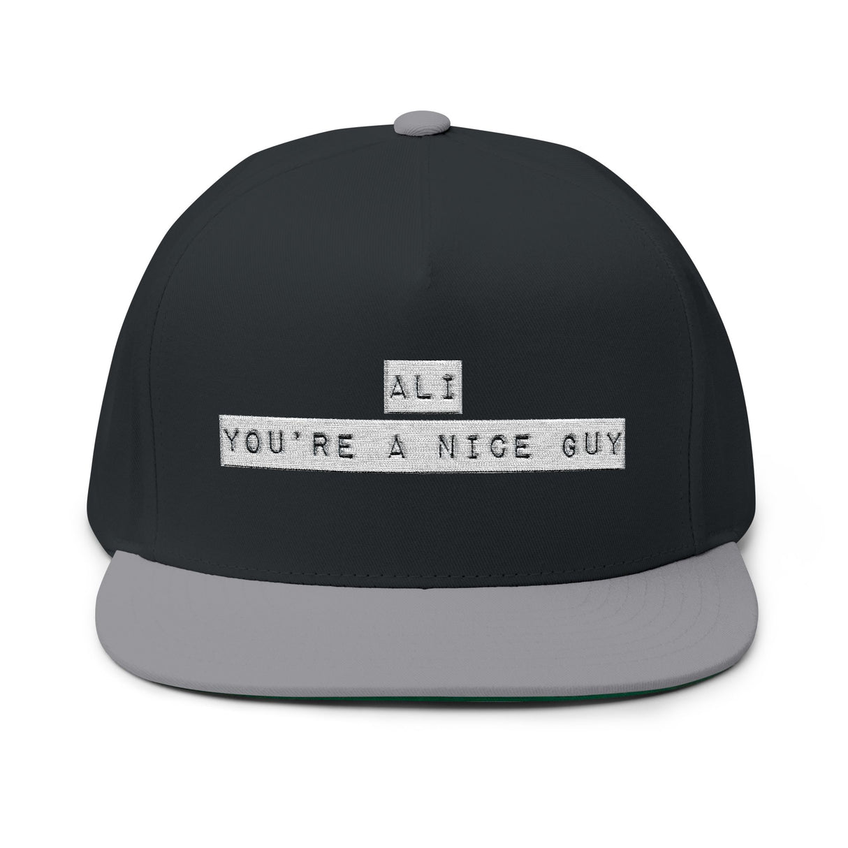 Ali You’re A Nice Guy Hat – Viral Embroidered Flat Bill Cap, Funny Meme Hat for Men & Women, Adjustable Streetwear Style, Trendy Gift Idea - WiseNuts Podcast
