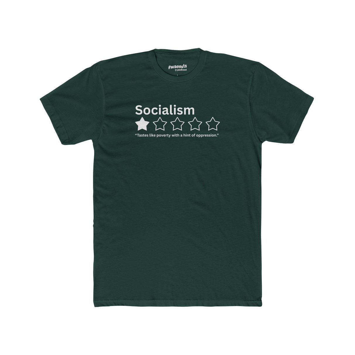 Socialism 1-Star T-Shirt – Tastes Like Poverty & Oppression - WiseNuts Podcast