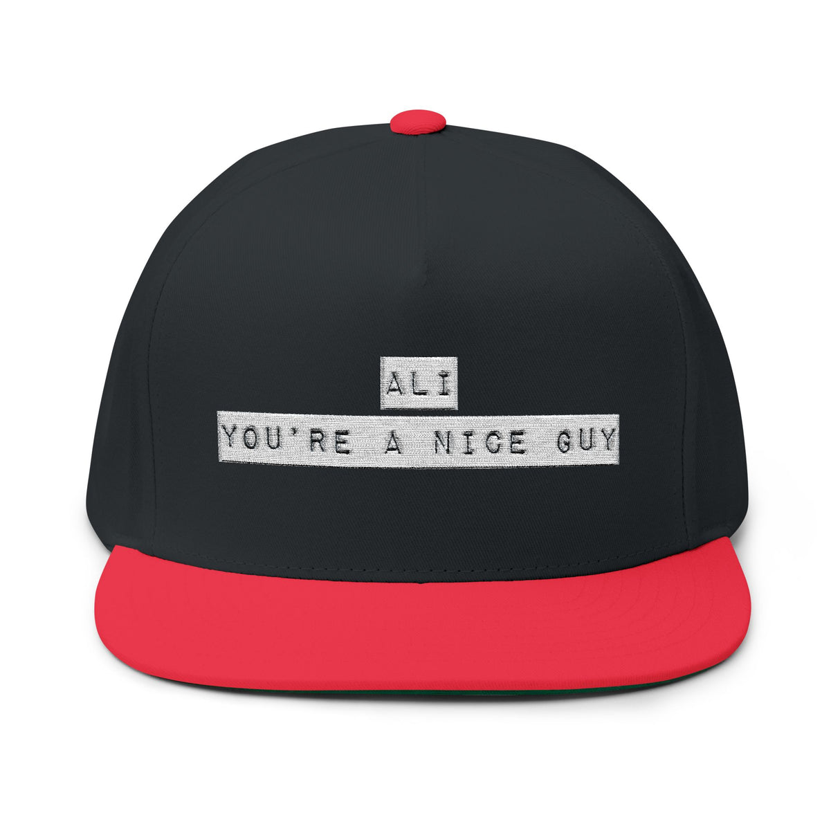 Ali You’re A Nice Guy Hat – Viral Embroidered Flat Bill Cap, Funny Meme Hat for Men & Women, Adjustable Streetwear Style, Trendy Gift Idea - WiseNuts Podcast