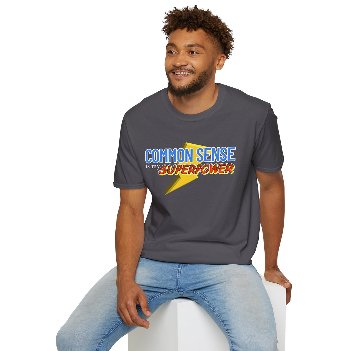 Common Sense is My Superpower T-Shirt, Funny Graphic Tee, Gift for Friends, Casual Wear, Unisex Softstyle Tee