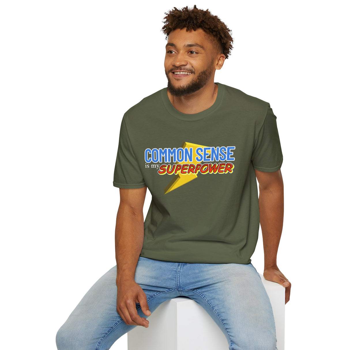 Common Sense is My Superpower T-Shirt, Funny Graphic Tee, Gift for Friends, Casual Wear, Unisex Softstyle Tee - WiseNuts Podcast