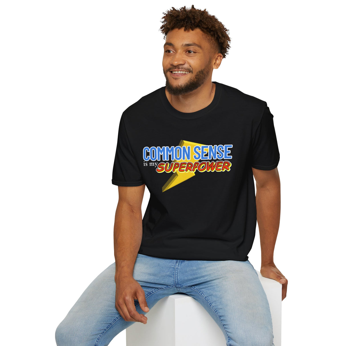 Common Sense is My Superpower T-Shirt, Funny Graphic Tee, Gift for Friends, Casual Wear, Unisex Softstyle Tee