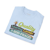 Quality Learing Center™ Parody T-Shirt | Viral Fraud Investigation Satire Tee
