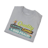 Quality Learing Center™ Parody T-Shirt | Viral Fraud Investigation Satire Tee