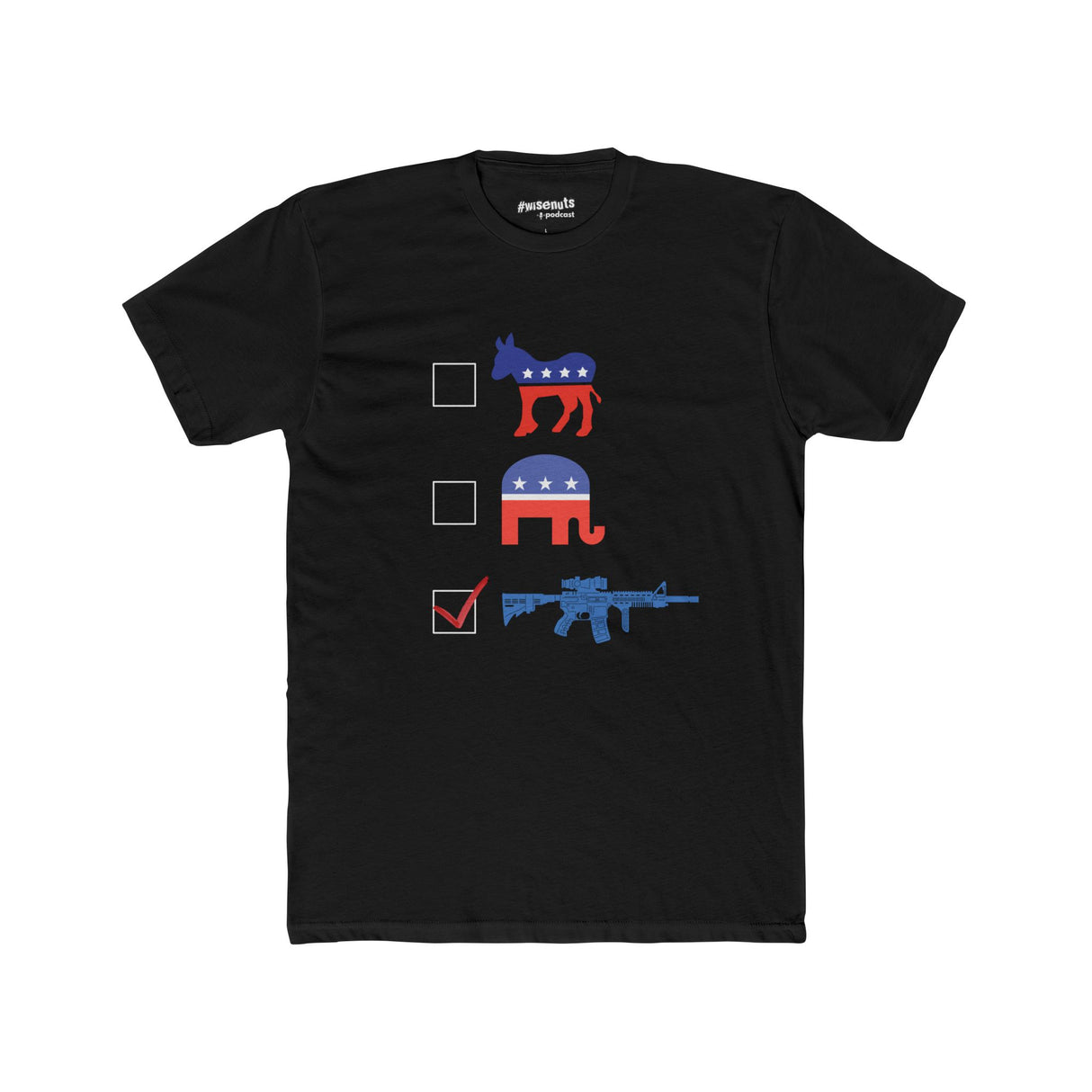 AR-15 Checkmarked T-Shirt – Anti-Party Pro-2A Statement Tee