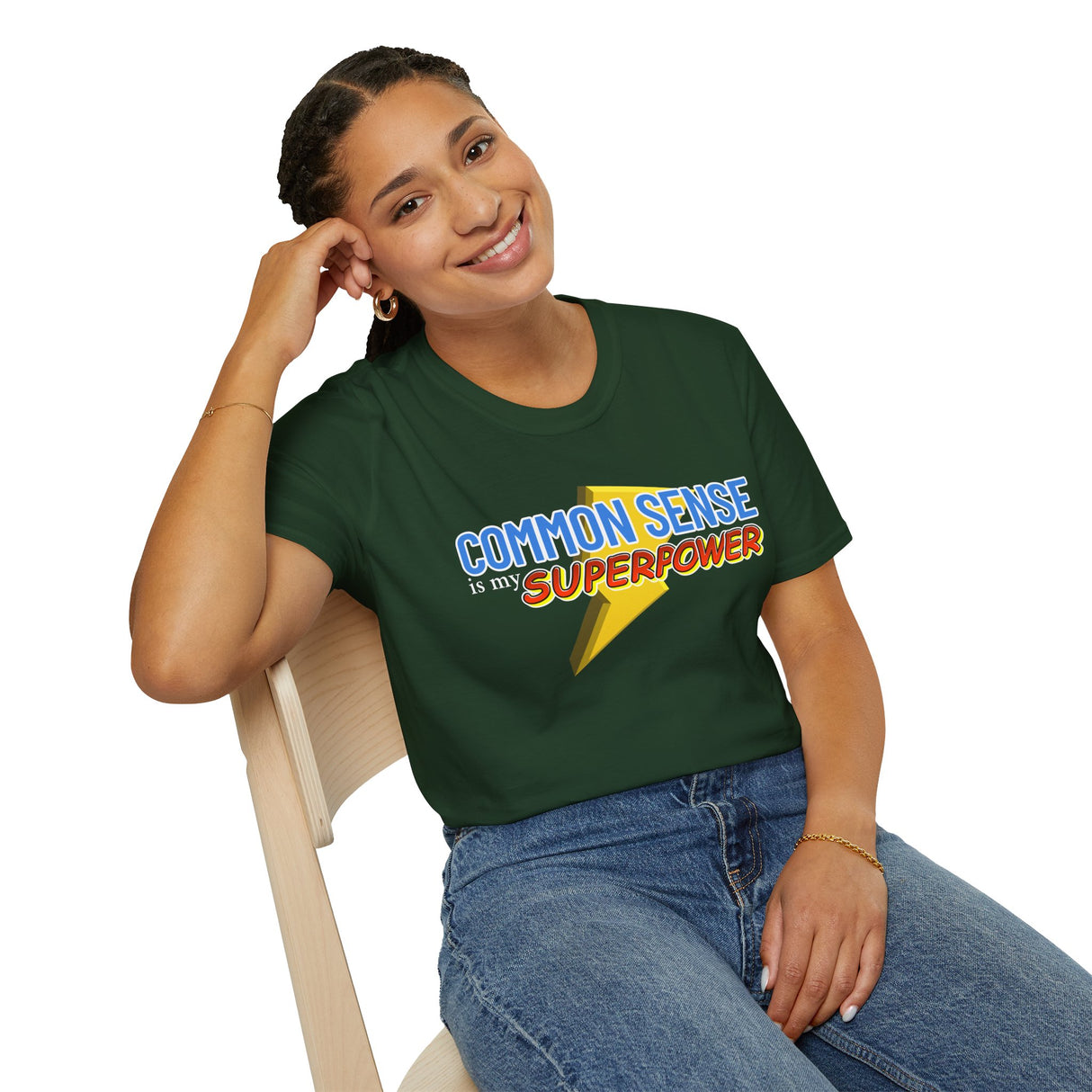 Common Sense is My Superpower T-Shirt, Funny Graphic Tee, Gift for Friends, Casual Wear, Unisex Softstyle Tee