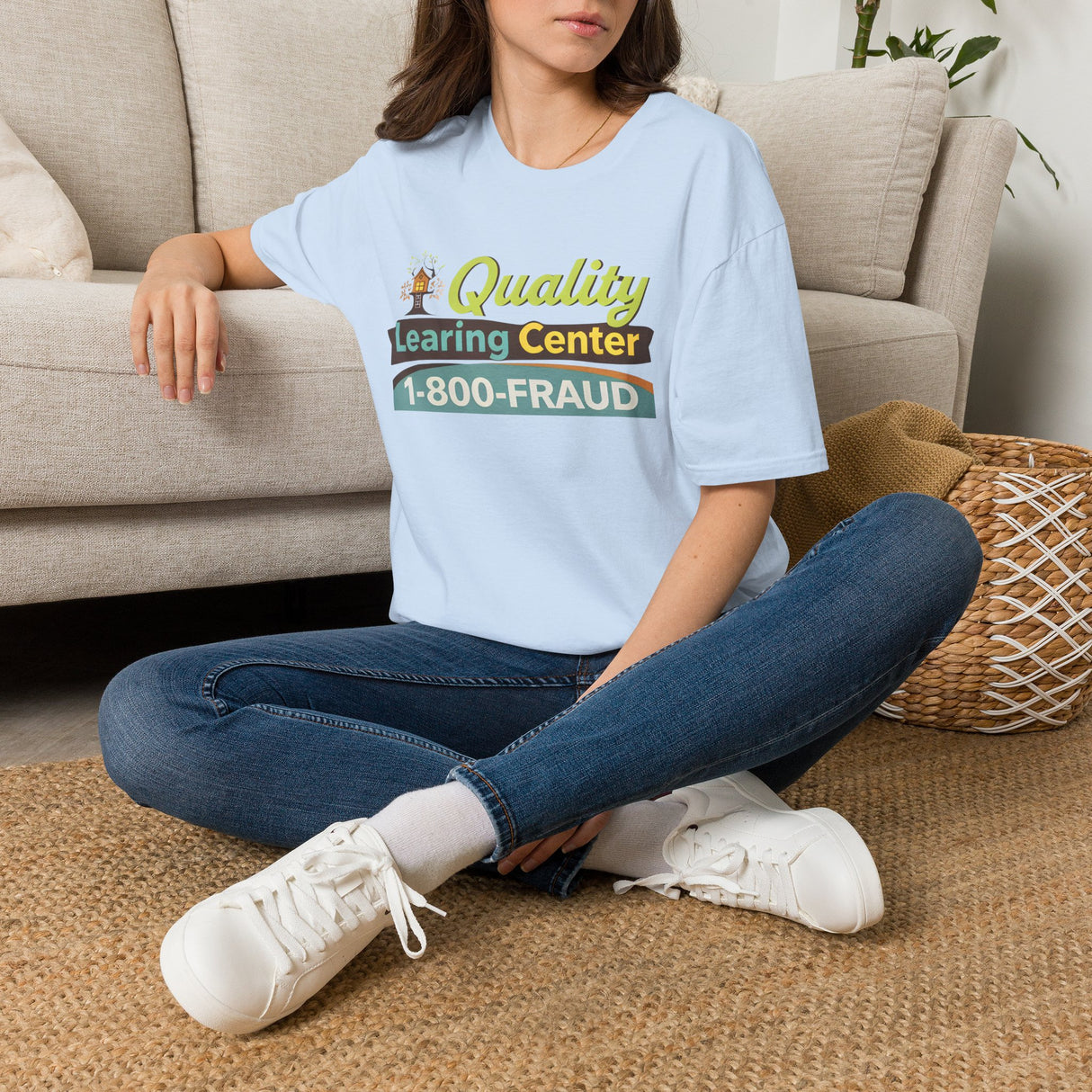 Quality Learing Center™ Parody T-Shirt | Viral Fraud Investigation Satire Tee