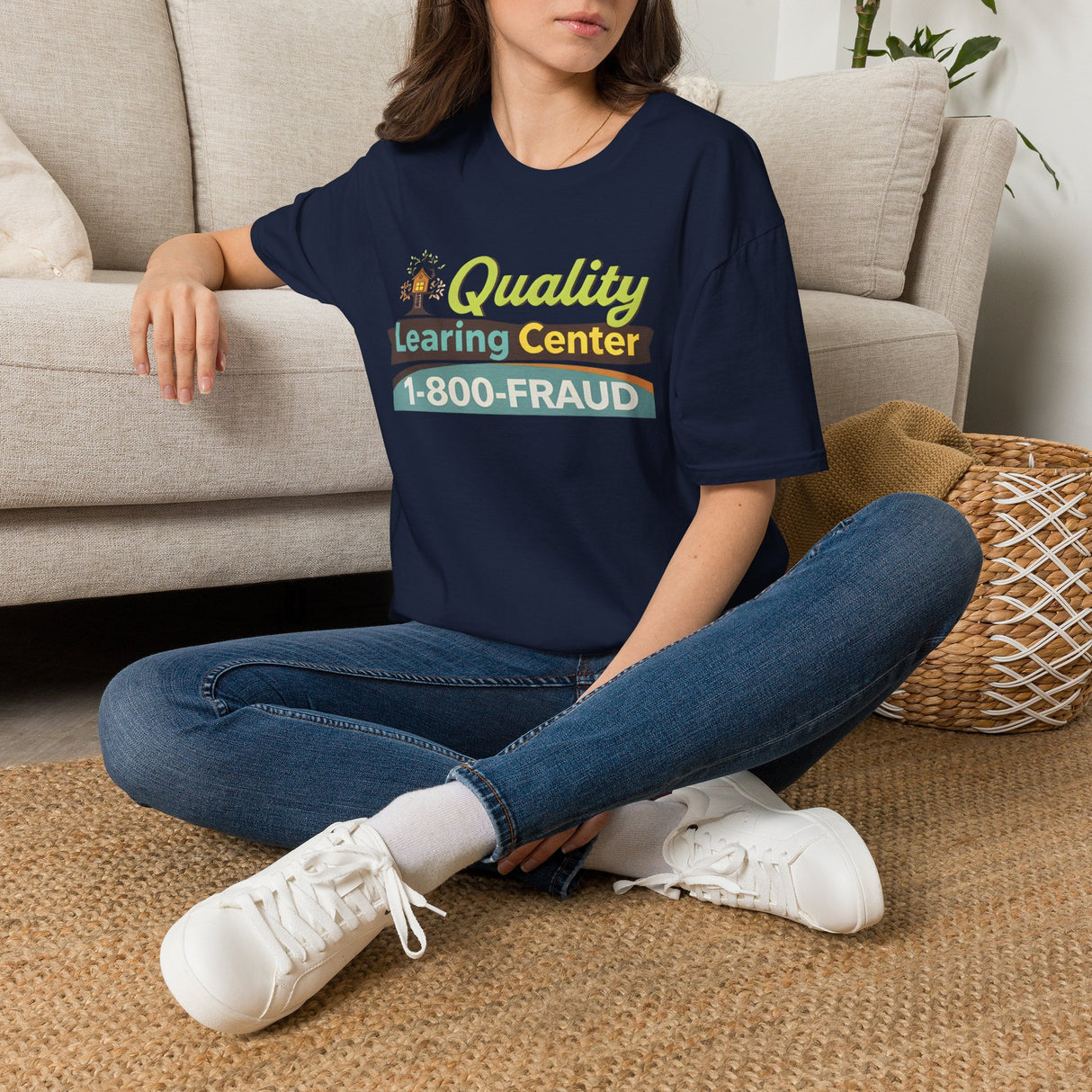 Quality Learing Center™ Parody T-Shirt | Viral Fraud Investigation Satire Tee
