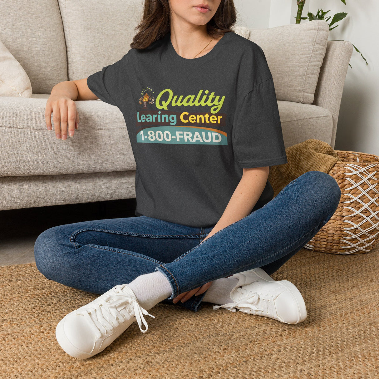 Quality Learing Center™ Parody T-Shirt | Viral Fraud Investigation Satire Tee