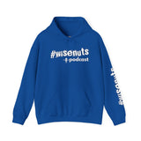 WiseNuts Podcast Logo Hoodie — Front & Sleeve Branded Sweatshirt