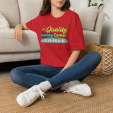 Quality Learing Center™ Parody T-Shirt | Viral Fraud Investigation Satire Tee