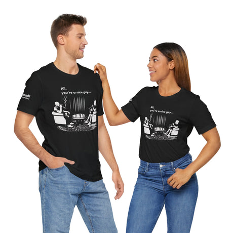 Ali You’re A Nice Guy Minimalist T-Shirt – Clean Typography Quote Tee, Funny Viral Shirt from WiseNuts Podcast, Unisex Cotton Fit for Men & Women - WiseNuts Podcast