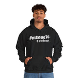WiseNuts Podcast Logo Hoodie — Front & Sleeve Branded Sweatshirt