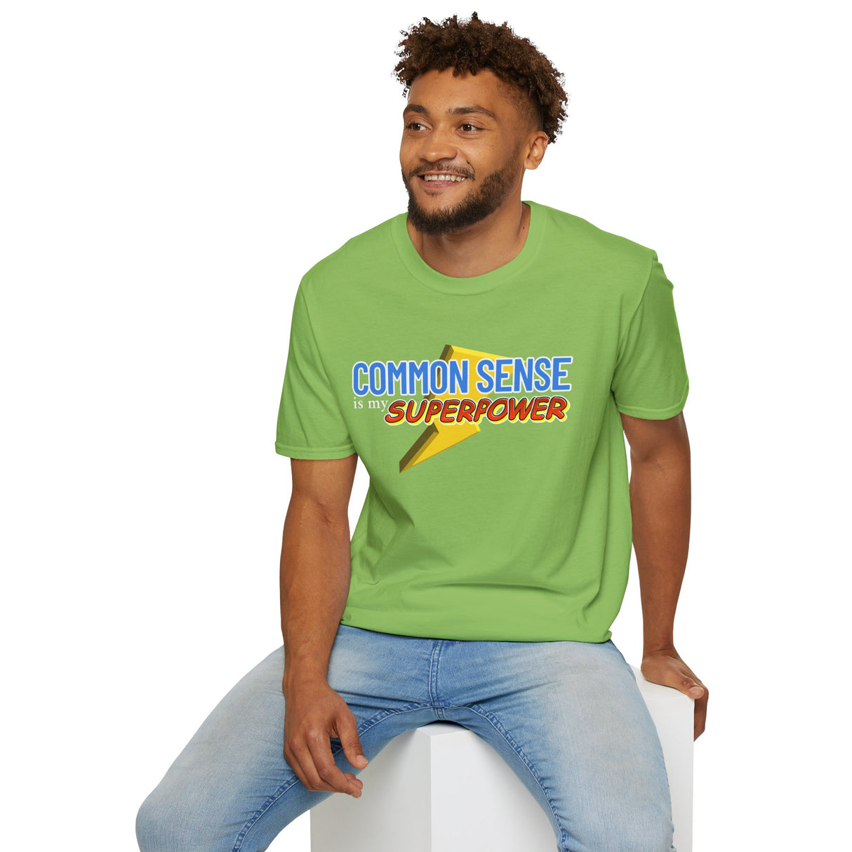 Common Sense is My Superpower T-Shirt, Funny Graphic Tee, Gift for Friends, Casual Wear, Unisex Softstyle Tee