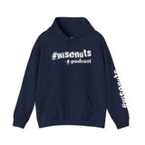 WiseNuts Podcast Logo Hoodie — Front & Sleeve Branded Sweatshirt