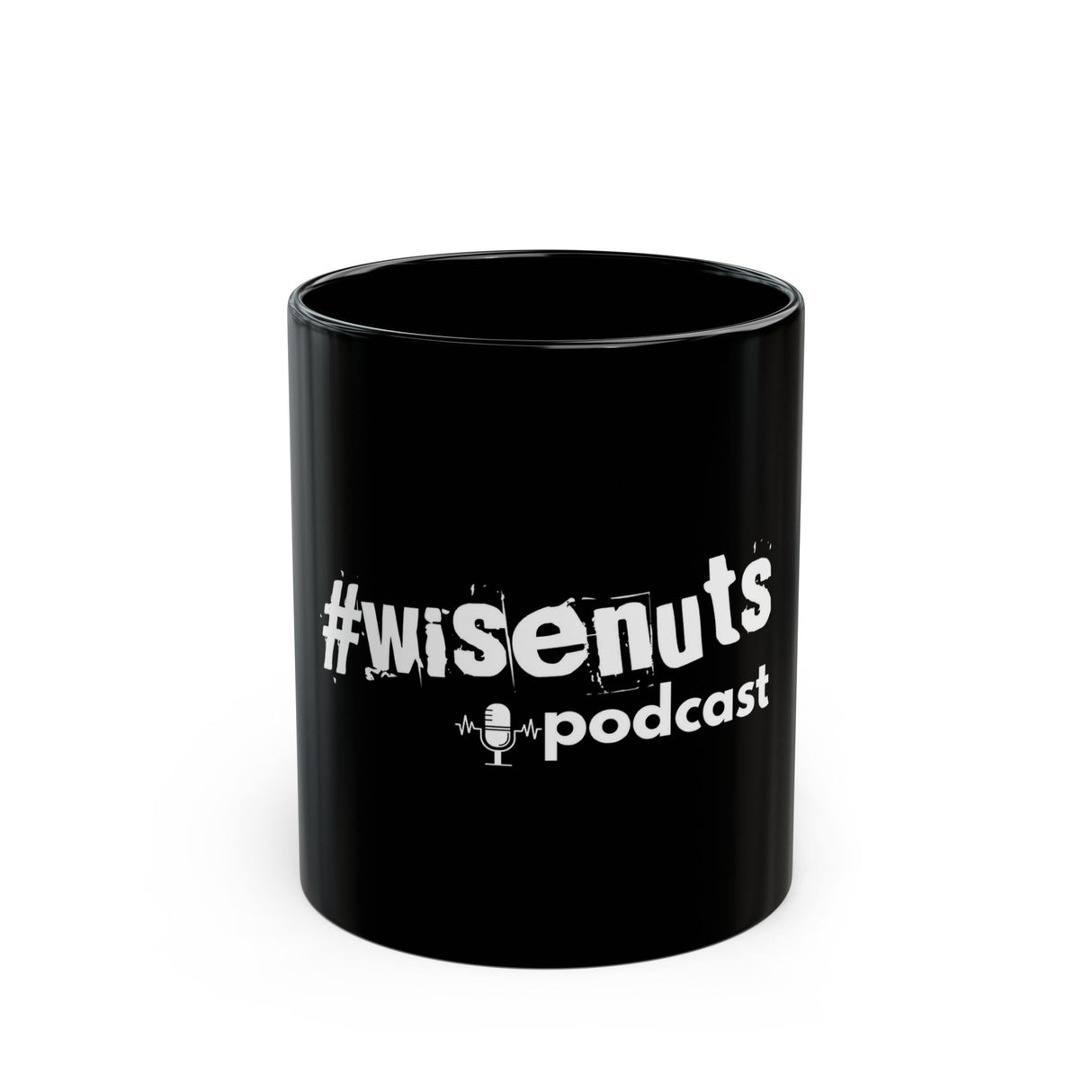 WiseNuts Podcast Black Mug – 11oz & 15oz | Funny Coffee Cup for Podcasters, Fans & Bold Mornings