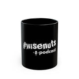 WiseNuts Podcast Black Mug – 11oz & 15oz | Funny Coffee Cup for Podcasters, Fans & Bold Mornings