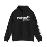 WiseNuts Podcast Logo Hoodie — Front & Sleeve Branded Sweatshirt
