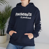 WiseNuts Podcast Logo Hoodie — Front & Sleeve Branded Sweatshirt