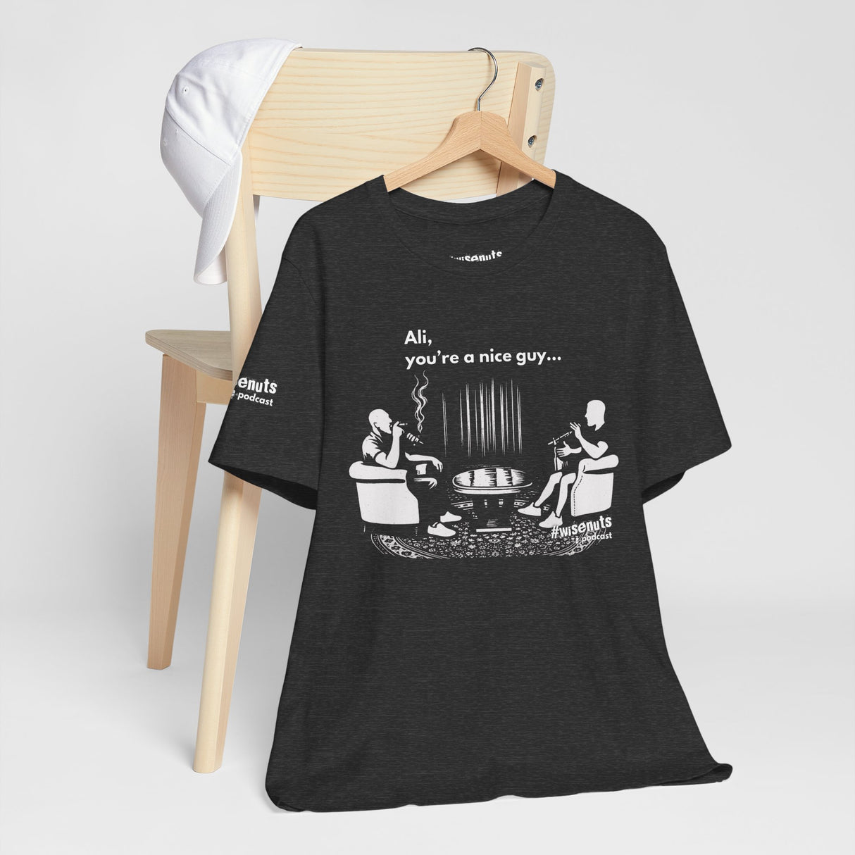 Ali You’re A Nice Guy Minimalist T-Shirt – Clean Typography Quote Tee, Funny Viral Shirt from WiseNuts Podcast, Unisex Cotton Fit for Men & Women - WiseNuts Podcast