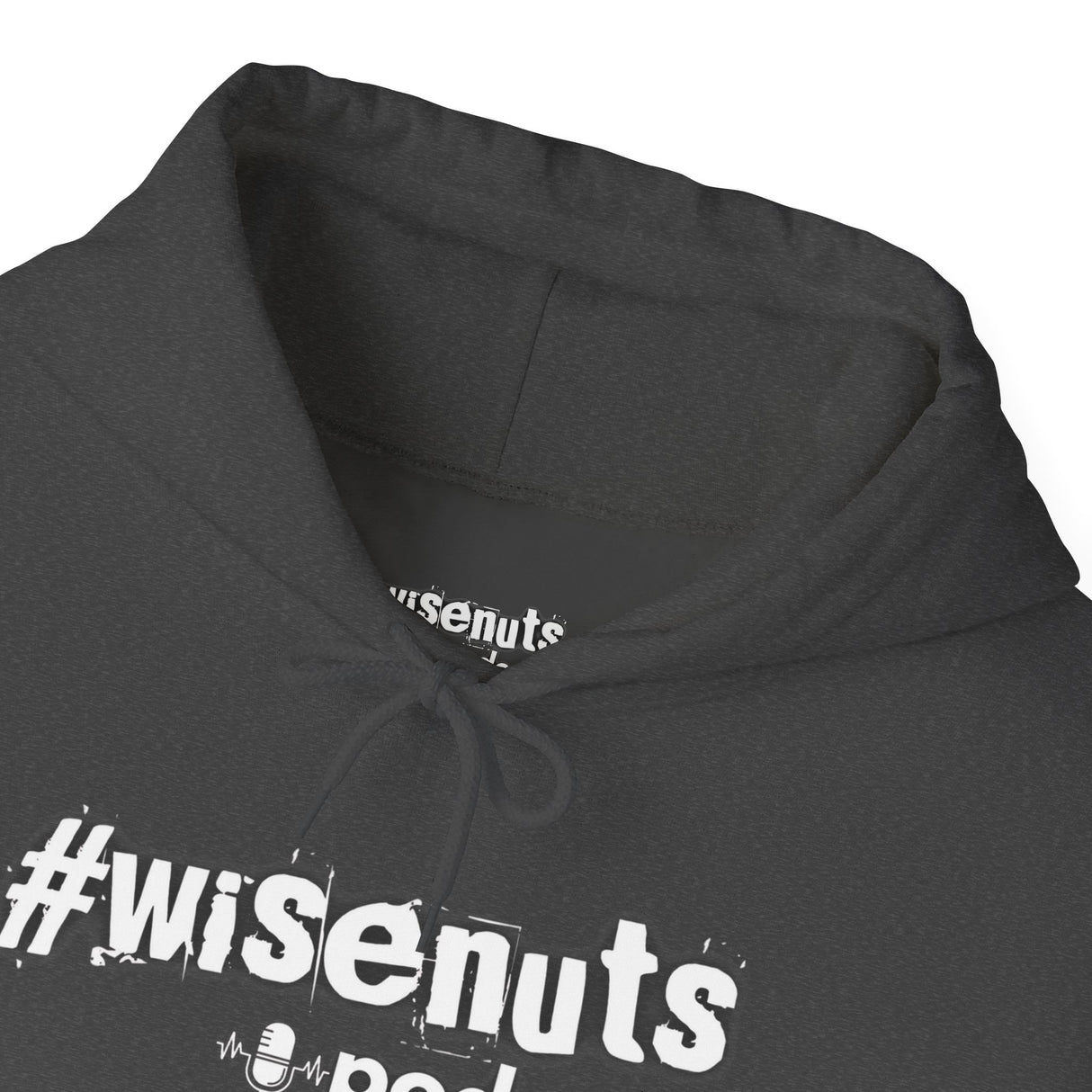 WiseNuts Podcast Logo Hoodie — Front & Sleeve Branded Sweatshirt