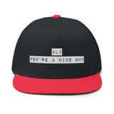 Ali You’re A Nice Guy Hat – Viral Embroidered Flat Bill Cap, Funny Meme Hat for Men & Women, Adjustable Streetwear Style, Trendy Gift Idea - WiseNuts Podcast