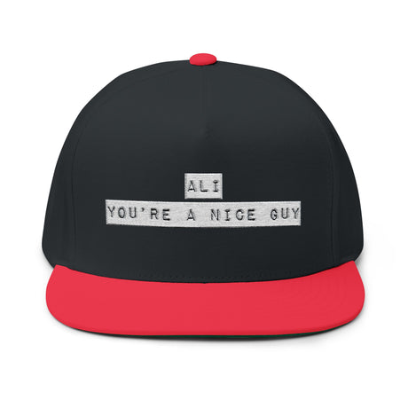 Ali You’re A Nice Guy Hat – Viral Embroidered Flat Bill Cap, Funny Meme Hat for Men & Women, Adjustable Streetwear Style, Trendy Gift Idea - WiseNuts Podcast