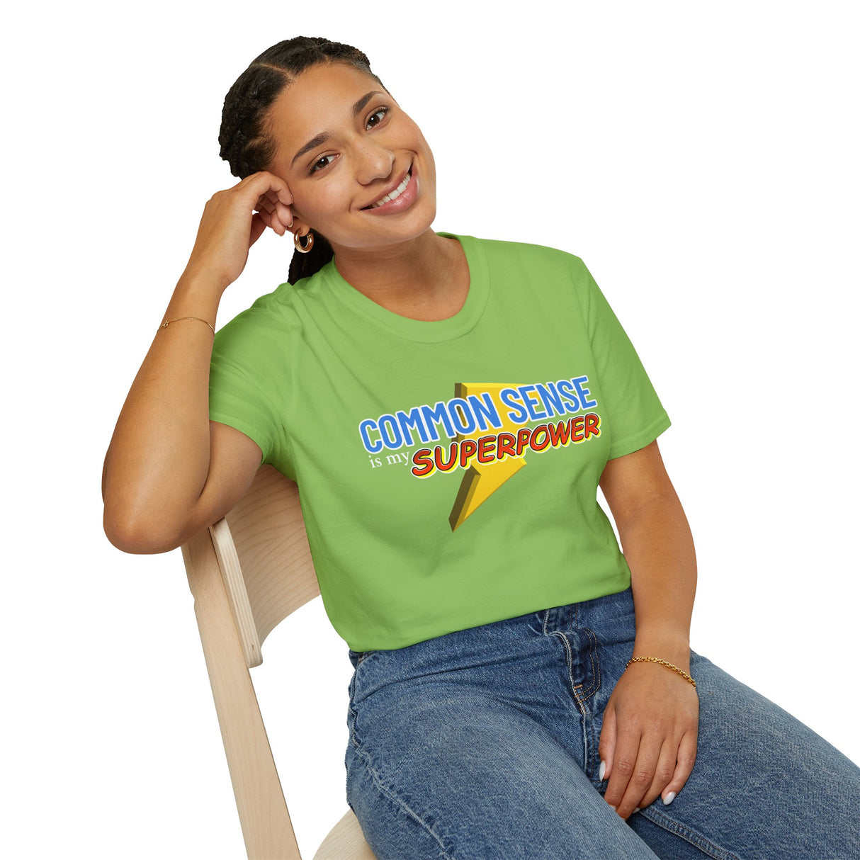 Common Sense is My Superpower T-Shirt, Funny Graphic Tee, Gift for Friends, Casual Wear, Unisex Softstyle Tee