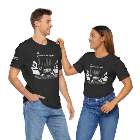 Ali You’re A Nice Guy Minimalist T-Shirt – Clean Typography Quote Tee, Funny Viral Shirt from WiseNuts Podcast, Unisex Cotton Fit for Men & Women - WiseNuts Podcast