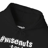 WiseNuts Podcast Logo Hoodie — Front & Sleeve Branded Sweatshirt